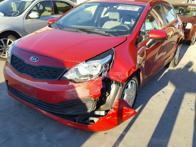 KNADM4A37E6386326 - 2014 KIA RIO LX RED photo 9