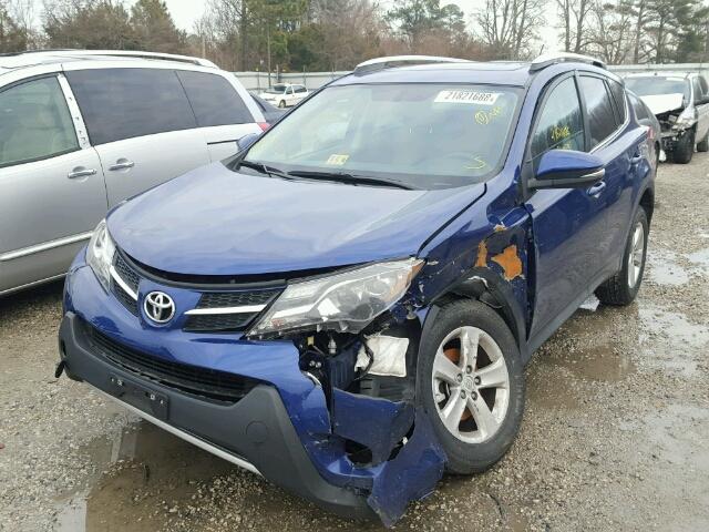 2T3WFREV8EW074089 - 2014 TOYOTA RAV4 XLE BLUE photo 2