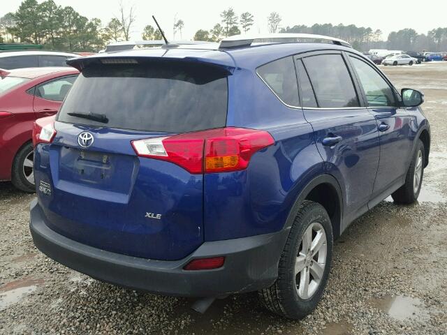 2T3WFREV8EW074089 - 2014 TOYOTA RAV4 XLE BLUE photo 4