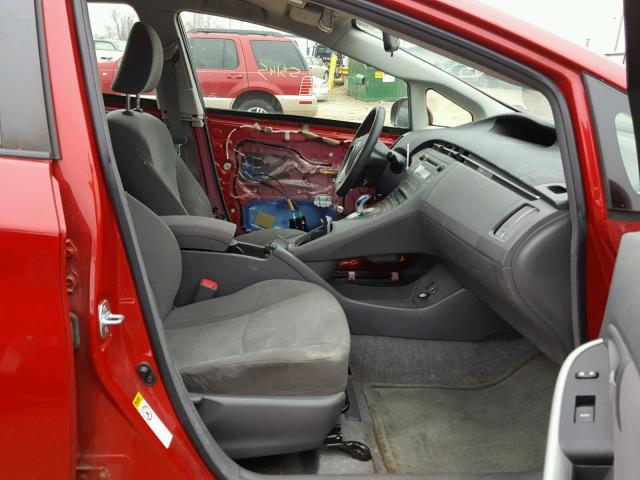 JTDKN3DU3B0300918 - 2011 TOYOTA PRIUS RED photo 5