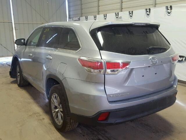 5TDZKRFH1FS079655 - 2015 TOYOTA HIGHLANDER SILVER photo 3