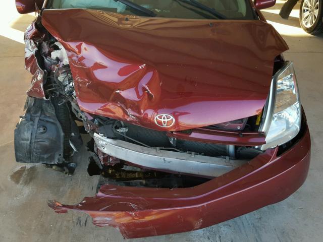 JTDKB20U457038721 - 2005 TOYOTA PRIUS MAROON photo 7