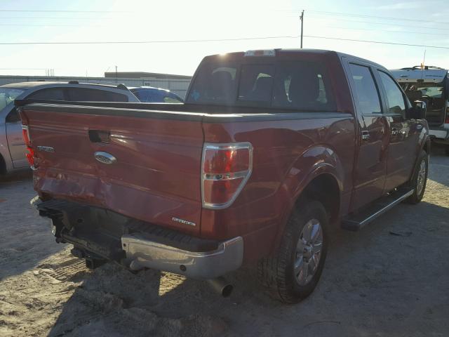 1FTFW1CF0DKF94050 - 2013 FORD F150 SUPER RED photo 4