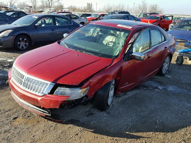 3LNHM26T88R668219 - 2008 LINCOLN MKZ RED photo 2