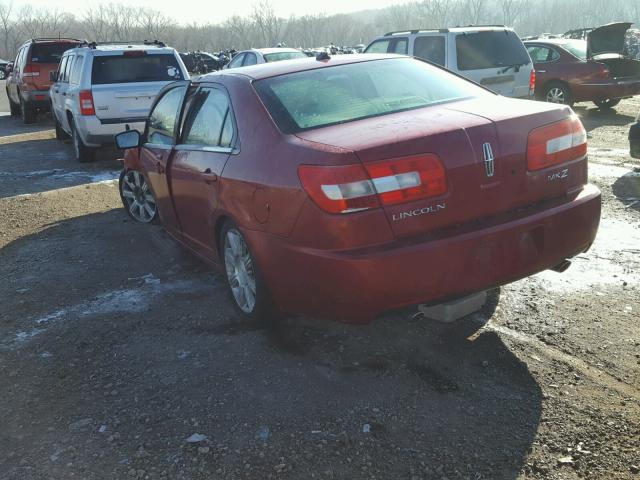 3LNHM26T88R668219 - 2008 LINCOLN MKZ RED photo 3