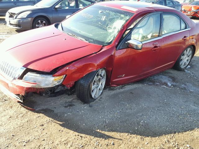 3LNHM26T88R668219 - 2008 LINCOLN MKZ RED photo 9