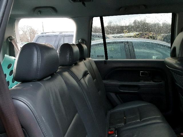 2HKYF18687H524235 - 2007 HONDA PILOT EXL GRAY photo 6