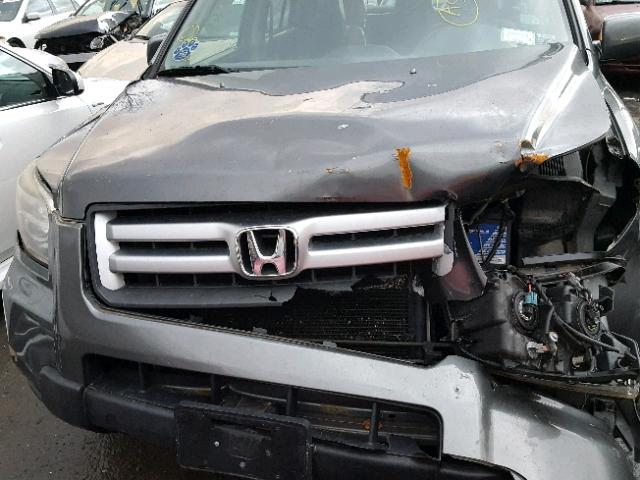 2HKYF18687H524235 - 2007 HONDA PILOT EXL GRAY photo 7