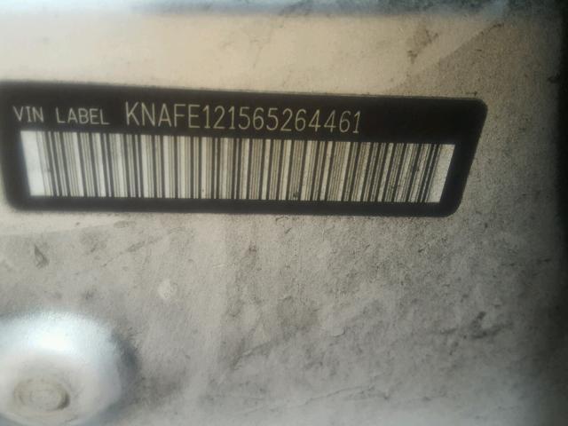 KNAFE121565264461 - 2006 KIA NEW SPECTR SILVER photo 10