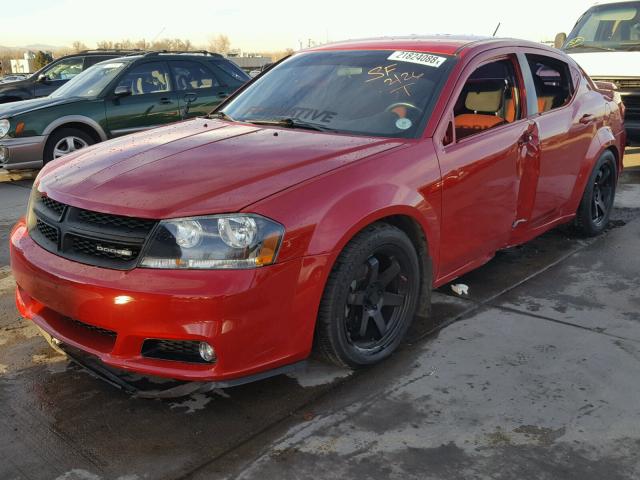 1C3CDZEG7CN126427 - 2012 DODGE AVENGER SX RED photo 2