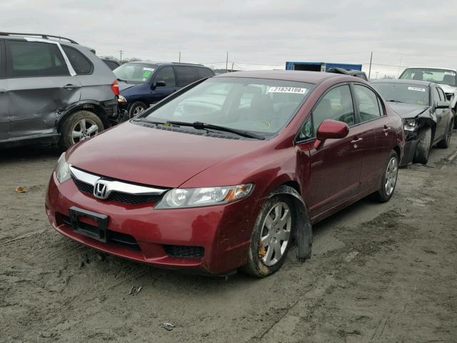 19XFA1F53AE062890 - 2010 HONDA CIVIC LX MAROON photo 2