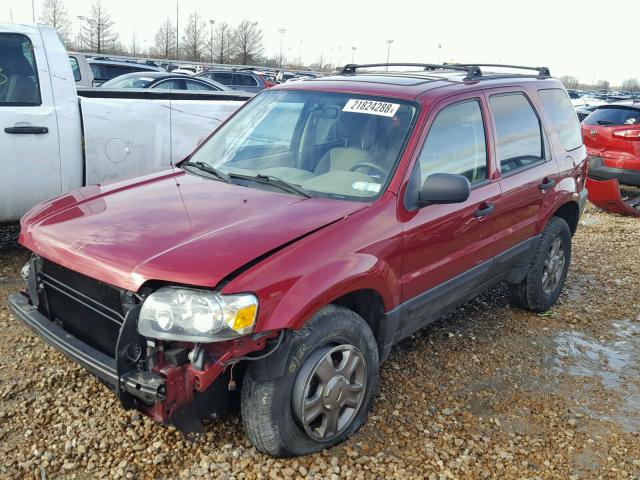 1FMYU02Z65KD29568 - 2005 FORD ESCAPE XLS RED photo 2