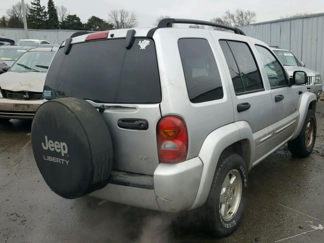 1J4GK58K12W286253 - 2002 JEEP LIBERTY LI SILVER photo 4