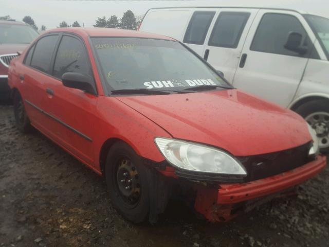 1HGES16325L017672 - 2005 HONDA CIVIC DX V RED photo 1