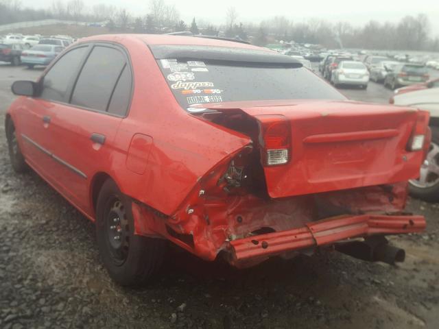 1HGES16325L017672 - 2005 HONDA CIVIC DX V RED photo 3