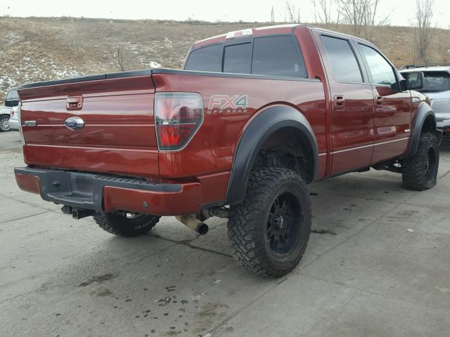 1FTFW1ET6EKD87117 - 2014 FORD F150 SUPER RED photo 4