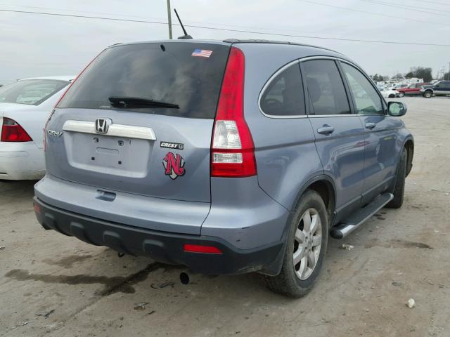 JHLRE48757C100009 - 2007 HONDA CR-V EXL BLUE photo 4