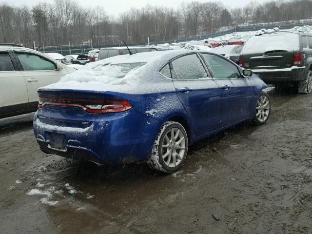 1C3CDFBA0DD303048 - 2013 DODGE DART SXT BLUE photo 4