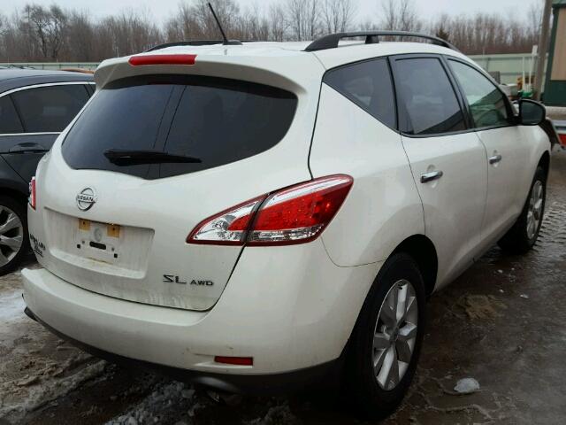 JN8AZ1MW9CW213047 - 2012 NISSAN MURANO S WHITE photo 4