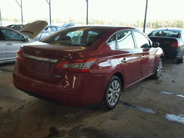 3N1AB7APXDL609319 - 2013 NISSAN SENTRA S RED photo 4