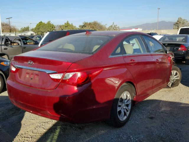 5NPEB4AC9CH484130 - 2012 HYUNDAI SONATA GLS BURGUNDY photo 4