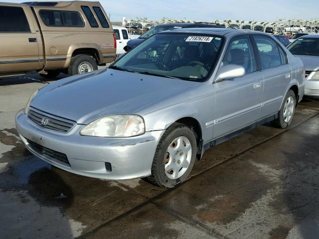 2HGEJ8544XH589848 - 1999 HONDA CIVIC EX SILVER photo 2