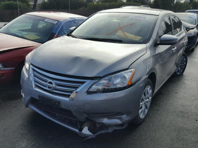 3N1AB7AP3EY227850 - 2014 NISSAN SENTRA S GRAY photo 2