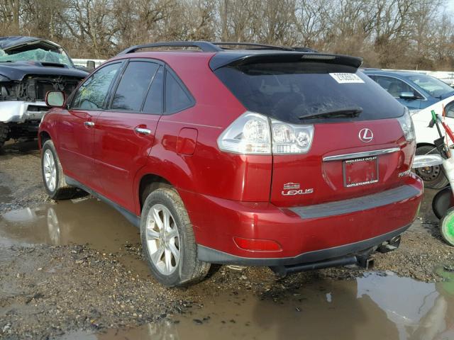 2T2GK31U99C062507 - 2009 LEXUS RX 350 RED photo 3