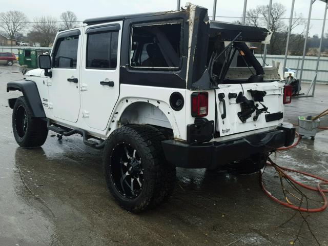 1C4BJWDG0EL146470 - 2014 JEEP WRANGLER U WHITE photo 3