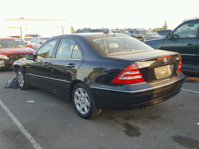 WDBRF64J05F574581 - 2005 MERCEDES-BENZ C 320 BLACK photo 3