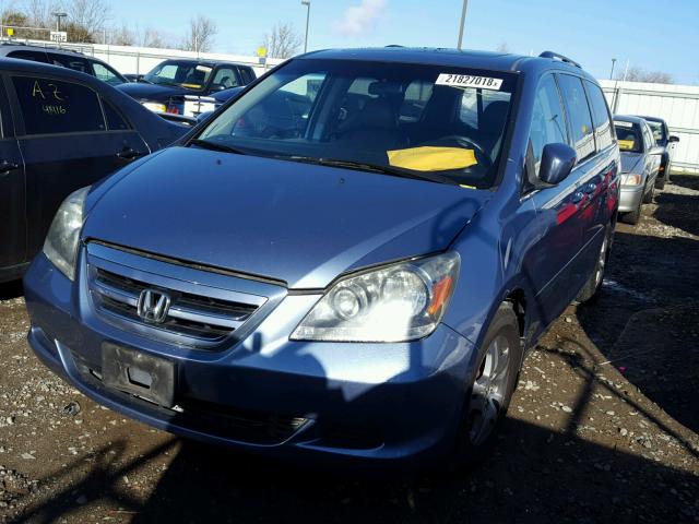 5FNRL38777B014703 - 2007 HONDA ODYSSEY EX BLUE photo 2