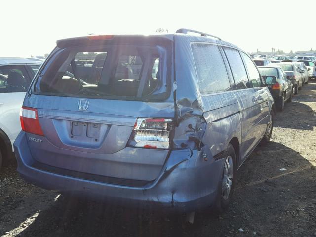 5FNRL38777B014703 - 2007 HONDA ODYSSEY EX BLUE photo 4