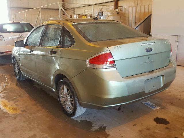 1FAHP35N78W231111 - 2008 FORD FOCUS SE GREEN photo 3