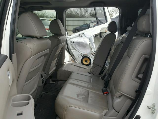 5FNYF3H69BB027276 - 2011 HONDA PILOT EXL WHITE photo 6