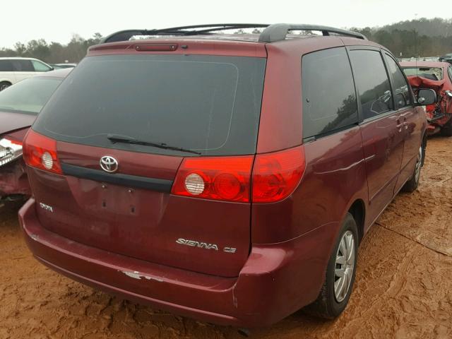 5TDZK23C38S106079 - 2008 TOYOTA SIENNA CE RED photo 4