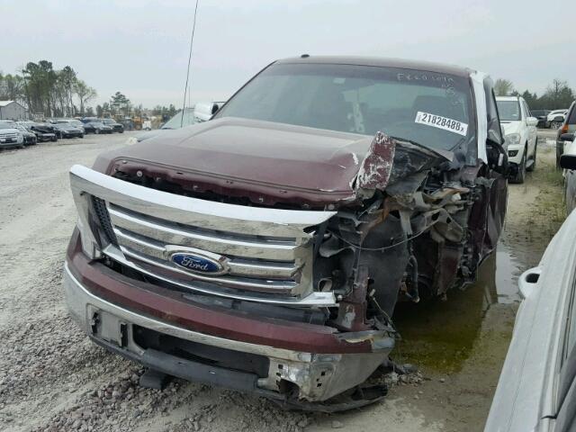 1FTRW12869FB26470 - 2009 FORD F150 SUPER MAROON photo 2