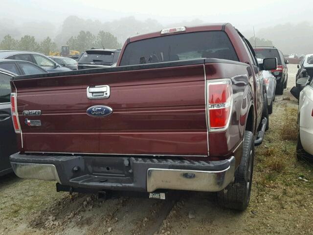 1FTRW12869FB26470 - 2009 FORD F150 SUPER MAROON photo 4