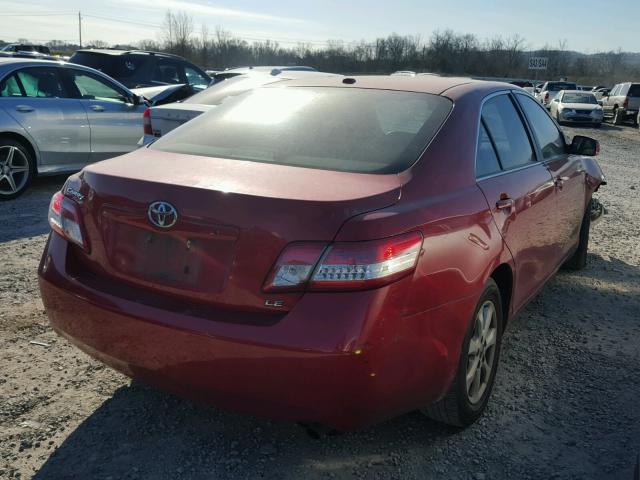 4T1BF3EK0BU720635 - 2011 TOYOTA CAMRY BASE RED photo 4