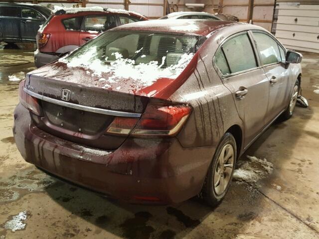 19XFB2F59FE095970 - 2015 HONDA CIVIC LX MAROON photo 4