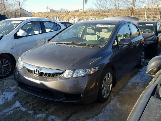 19XFA1F51BE046141 - 2011 HONDA CIVIC LX GRAY photo 2