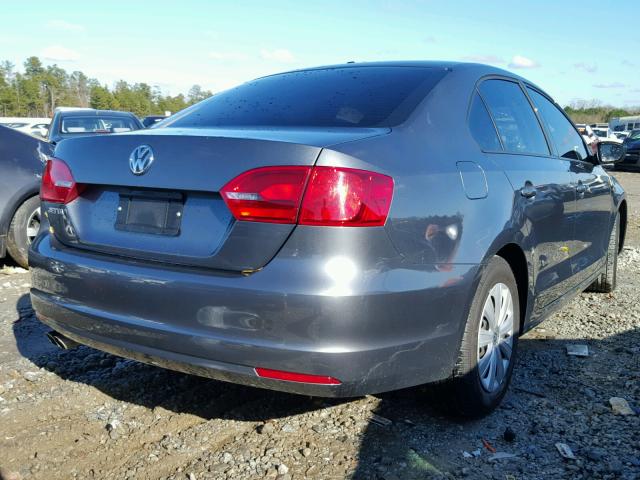 3VW2K7AJ7EM254616 - 2014 VOLKSWAGEN JETTA BASE GRAY photo 4