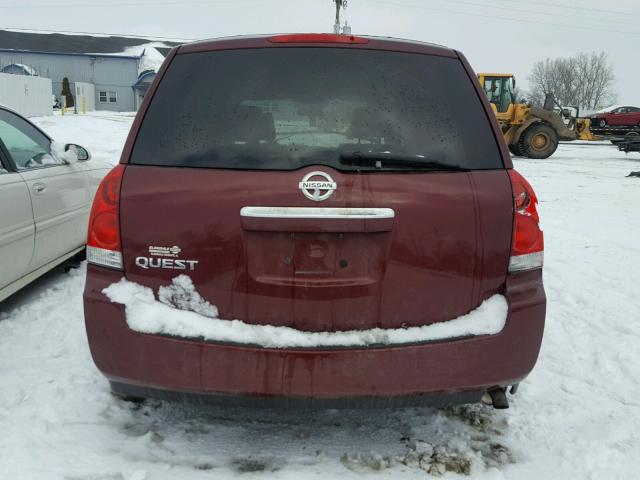 5N1BV28U09N107137 - 2009 NISSAN QUEST S BURGUNDY photo 10