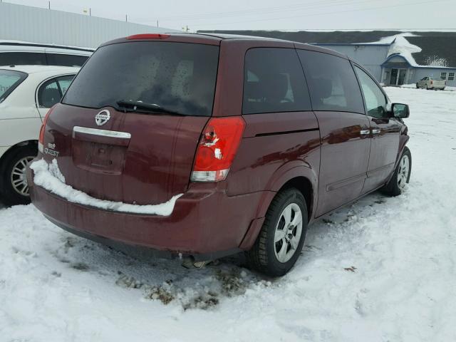 5N1BV28U09N107137 - 2009 NISSAN QUEST S BURGUNDY photo 4