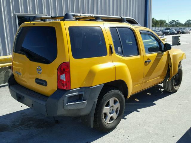 5N1AN08W28C504134 - 2008 NISSAN XTERRA OFF YELLOW photo 4