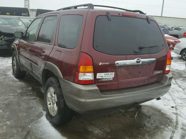 4F2YZ94184KM29882 - 2004 MAZDA TRIBUTE LX MAROON photo 3