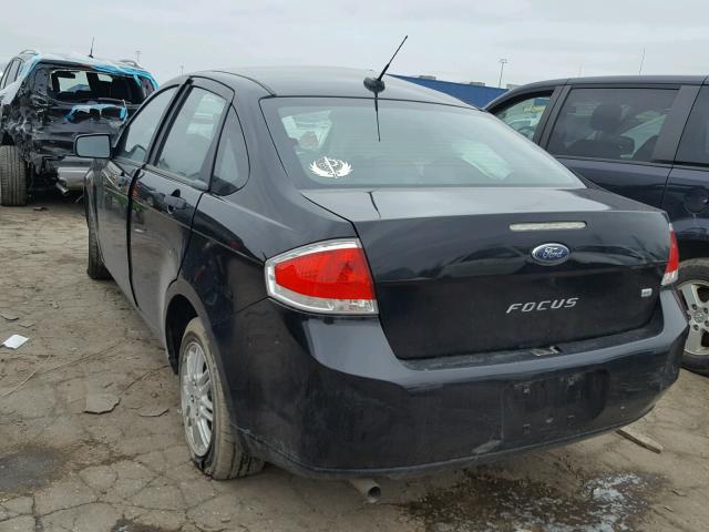 1FAHP3FN9BW184024 - 2011 FORD FOCUS SE BLACK photo 3