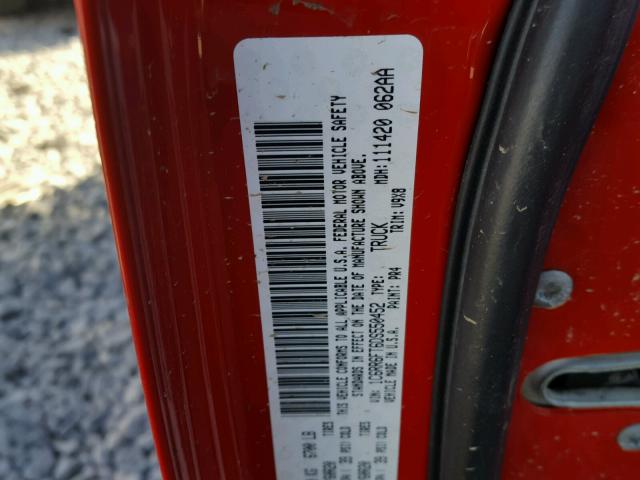 1C6RR6FT6DS550452 - 2013 RAM 1500 ST RED photo 10
