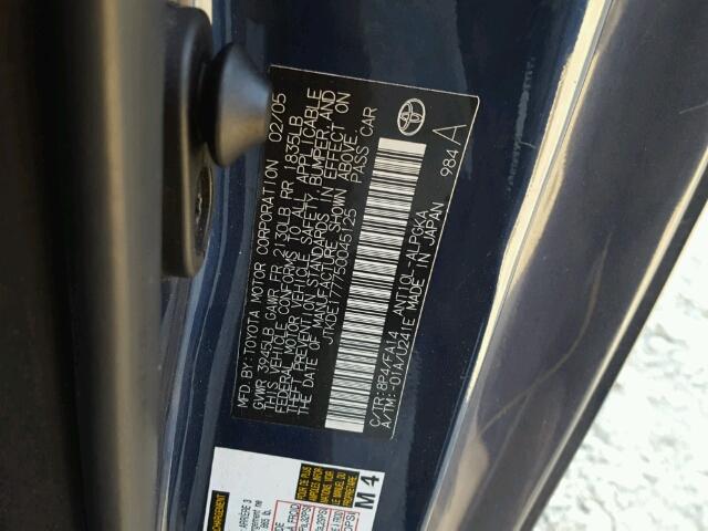 JTKDE177750045125 - 2005 TOYOTA SCION TC 蓝色 照片 10