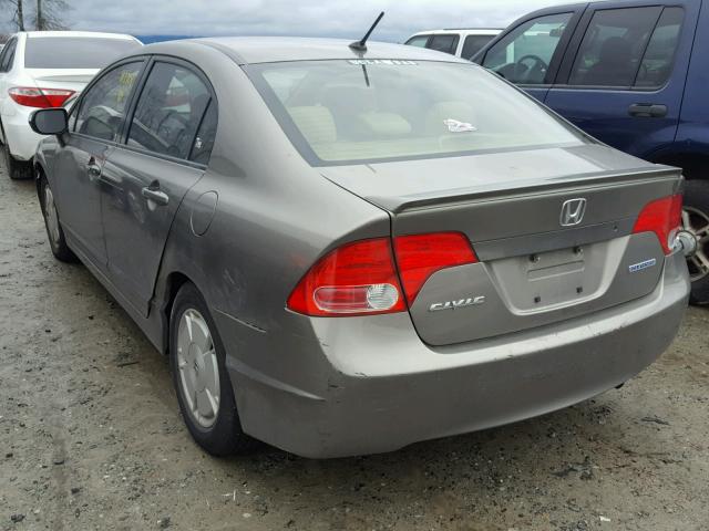 JHMFA36237S013985 - 2007 HONDA CIVIC HYBR GRAY photo 3