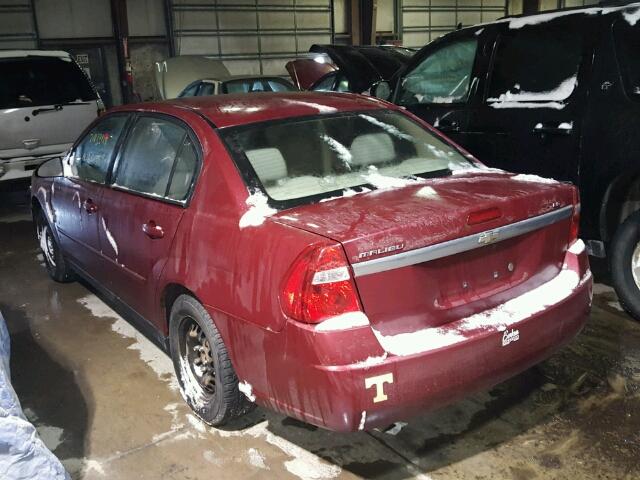 1G1ZS57F27F286197 - 2007 CHEVROLET MALIBU LS BURGUNDY photo 3